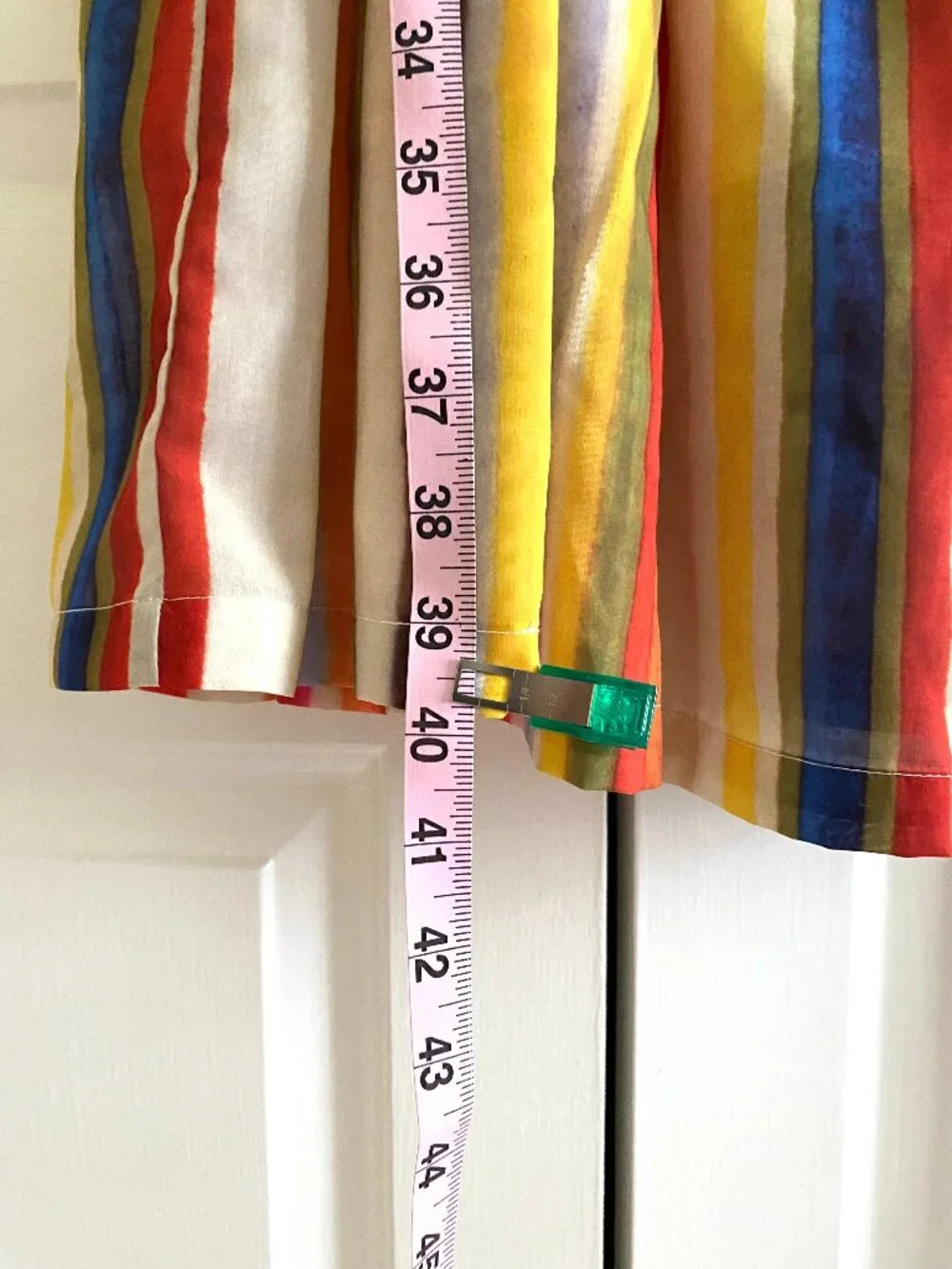 Rainbow Striped Cotton Midi Dress S